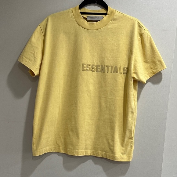 Essentials Men's Short Sleeve Tee in Soft Yellow - Picture 6 of 7
